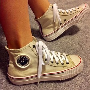 Tan and White Posture Foundation PF Flyers